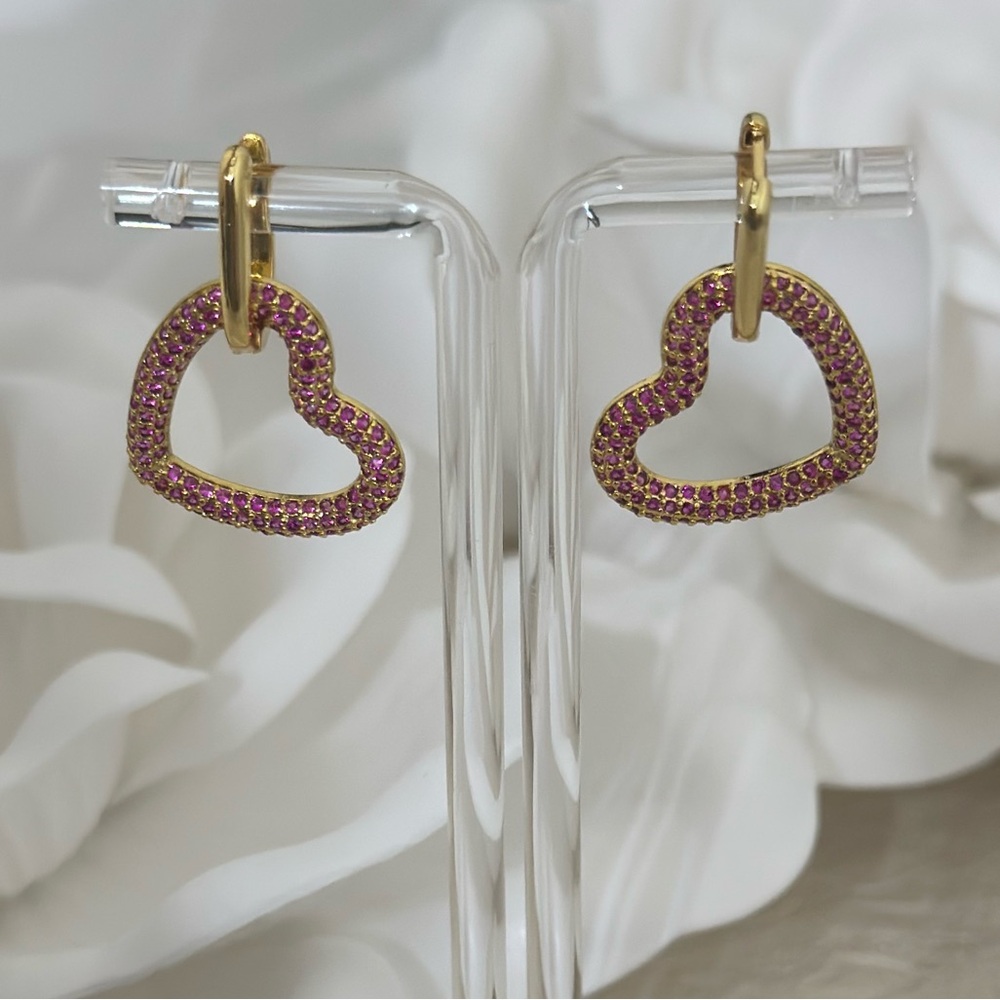 18K Gold Plated Multiway Link Heart Earrings